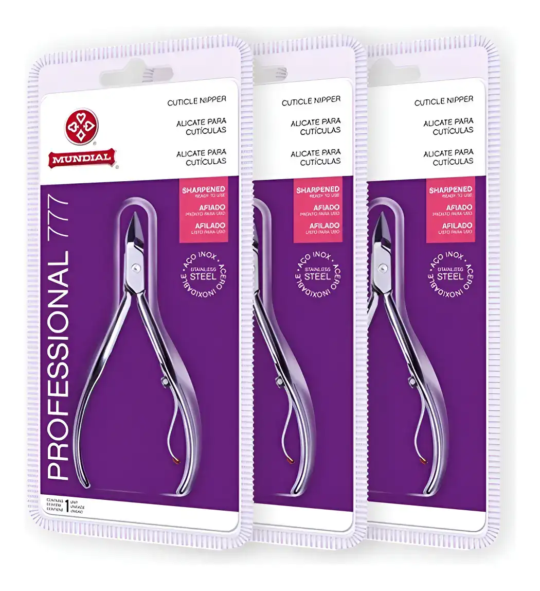 Kit 3 Alicates Inox Cutícula 777 Profissional Mundial S A