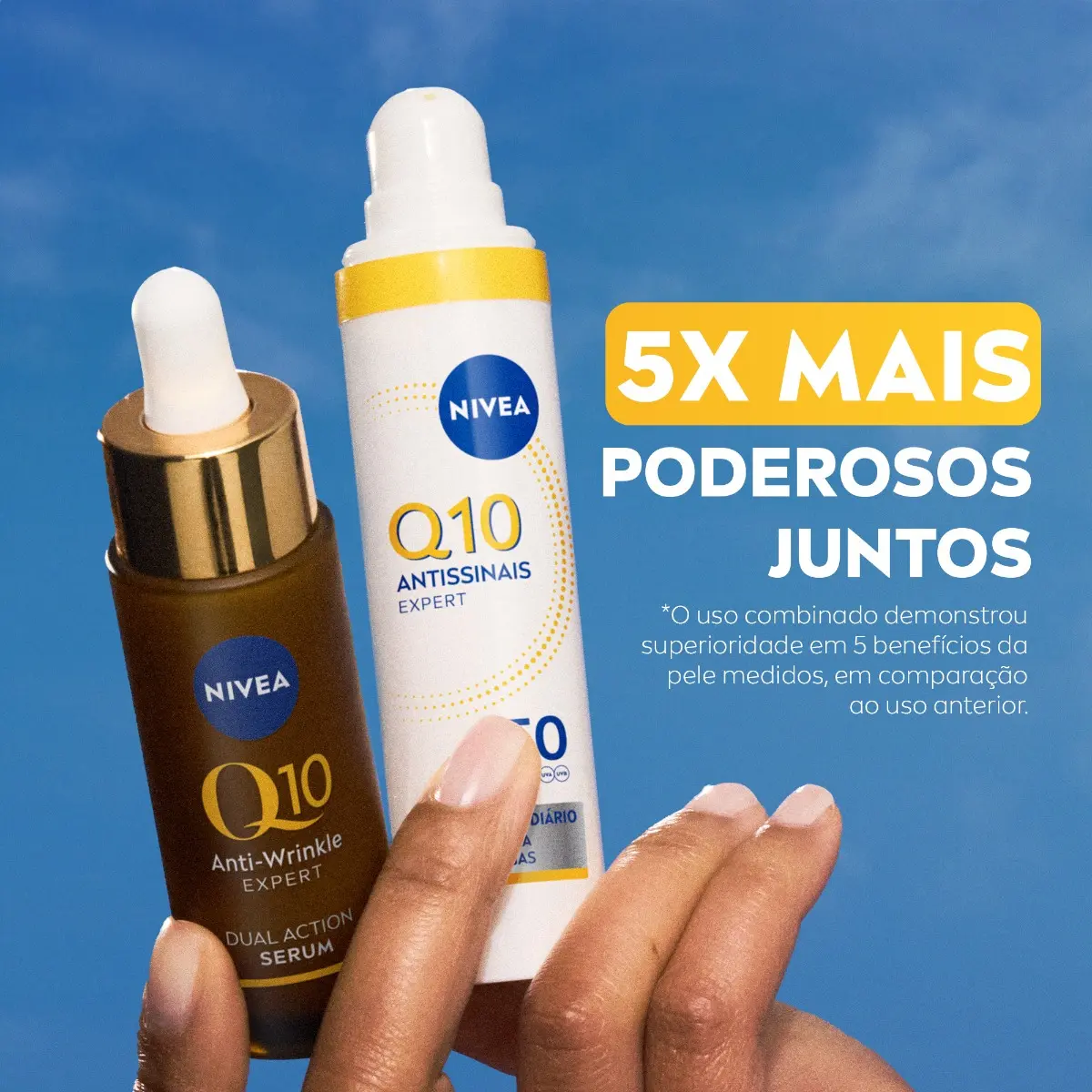 NIVEA Q10 Antissinais Fluido Diário FPS 50 40ml, Reduz e Combate Rugas, Pré-Maquiagem, Toque Seco, Tecnologia Glycostop, Cuidado Facial - Imagem 3