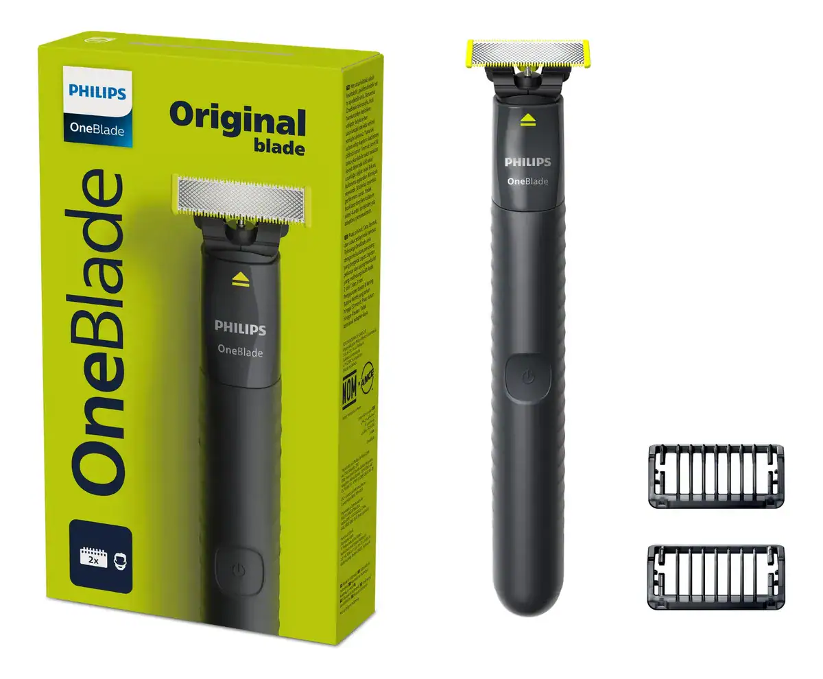 Barbeador e Aparador Elétrico Philips OneBlade 2 Pentes, Sem Fio e À Prova D'Água - QP1424/10