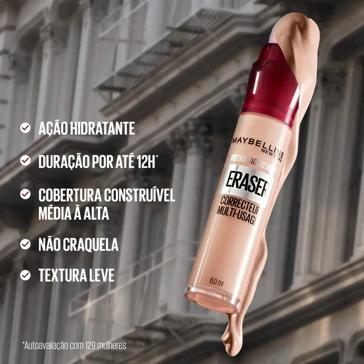 Corretivo Líquido Eraser Instant Age Rewind 5.9ml - 130 Medium Maybelline - Imagem 5