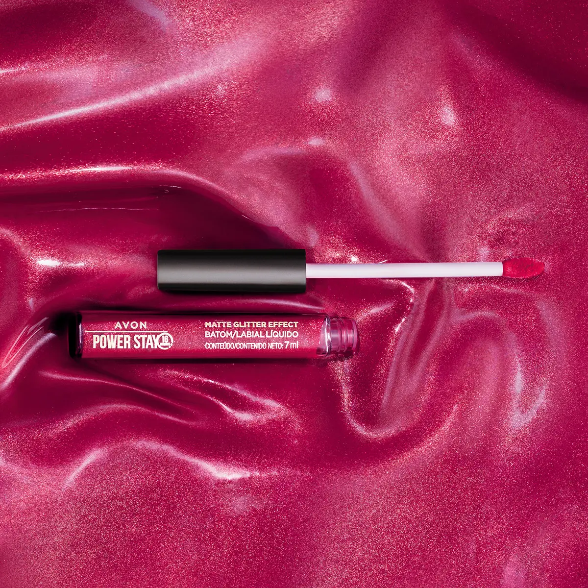 Batom Líquido Matte Power Stay Com Glitter 16h Avon- 7ml - Imagem 5