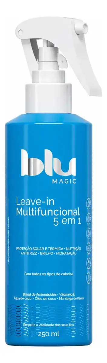 Leave-in Protetor Solar E Térmico 5 Em 1 Blu Magic 250ml - Imagem 7