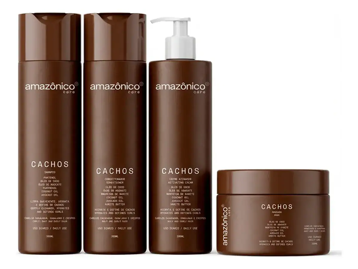 Kit Cachos Amazonico Care 4 Produtos Hidratação E Definição - Imagem 7