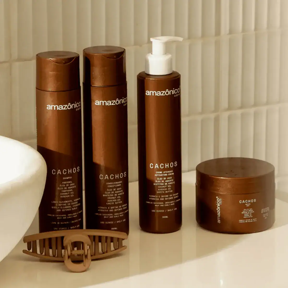 Kit Cachos Amazonico Care 4 Produtos Hidratação E Definição - Imagem 4