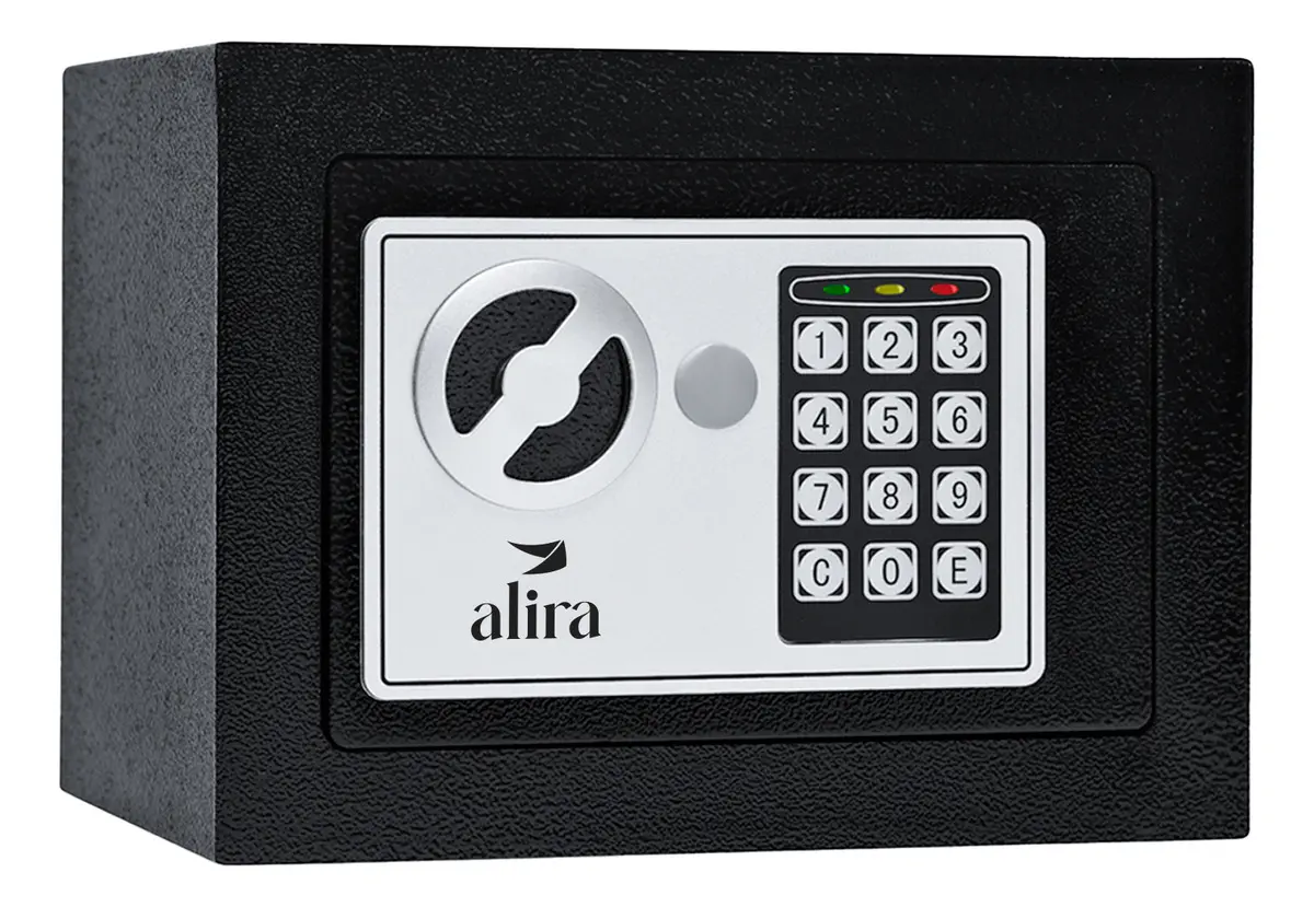 Cofre Digital Eletrônico Senha E Chave Alira Mr-bx-002 Preto - Imagem 8