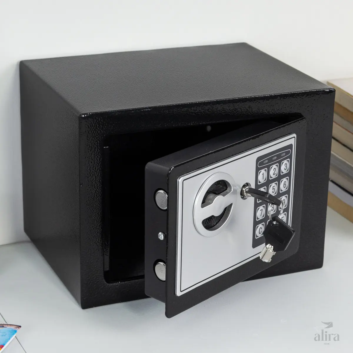 Cofre Digital Eletrônico Senha E Chave Alira Mr-bx-002 Preto - Imagem 4