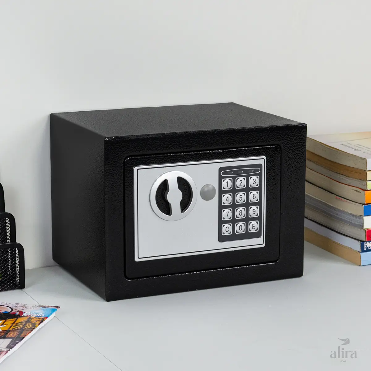 Cofre Digital Eletrônico Senha E Chave Alira Mr-bx-002 Preto - Imagem 3