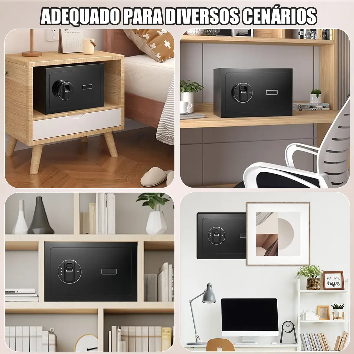 Cofre Eletrônico Digital Biométrico Grande Com Porta Usb - Imagem 2