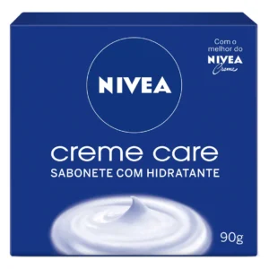 NIVEA Sabonete em Barra Creme Care 90g, Limpeza Suave, Banho, Hidrata e Protege, Uso Diário, Todas as Peles