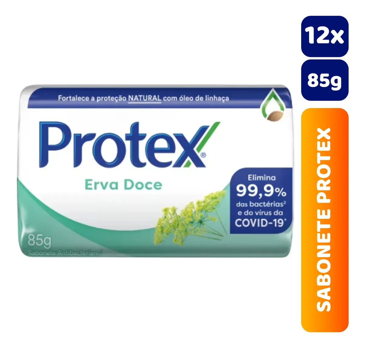 Kit C/12 Un Sabonete Barra Antibac Protex Erva Doce 85g - Imagem 7