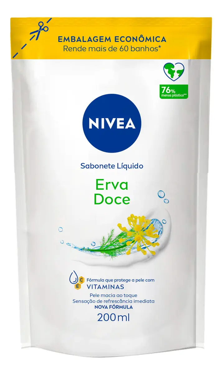 NIVEA Sabonete Líquido Erva Doce 200ml, Limpeza Corporal, Pele Macia, Vitaminas, Equilíbrio com o pH, Fragrância Refrescante - Imagem 7