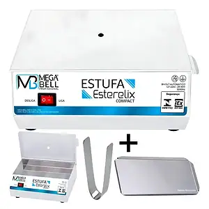 Estufa Manicure Esterilizadora Alicates Unha + Kit Mega Bell Cor Branco