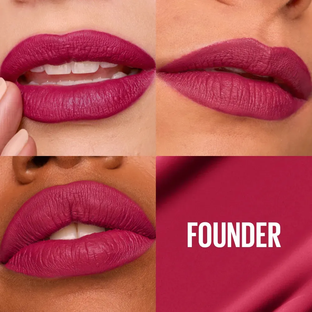 Batom Líquido Maybelline Super Stay Matte Ink Founder Bordô Fosco - Imagem 2