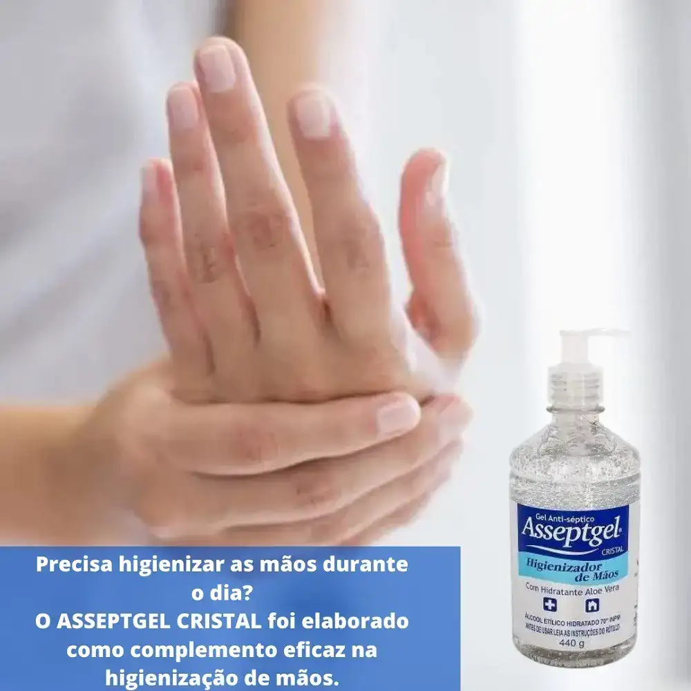 Gel Antisséptico Higienizador De Mãos 420g Asseptgel Kit C/3 - Imagem 6