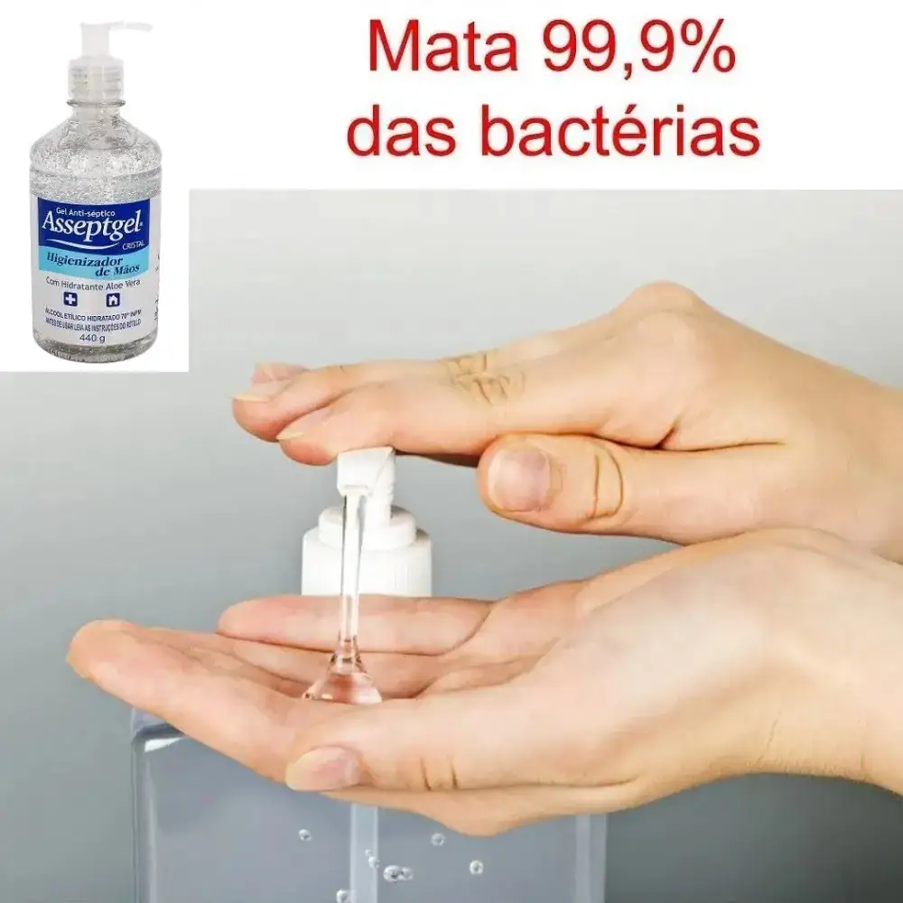 Gel Antisséptico Higienizador De Mãos 420g Asseptgel Kit C/3 - Imagem 5