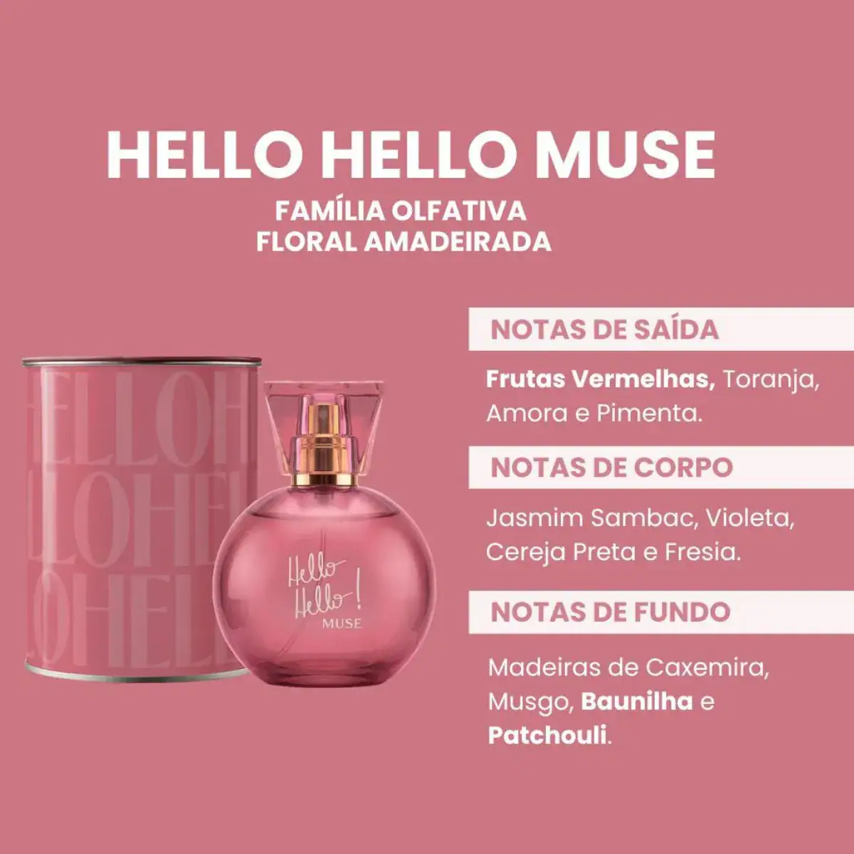 Deo Colonia Hello Hello Muse 100ml Perfume Feminino Nah Cardoso Ciclo Com Lata - Imagem 5