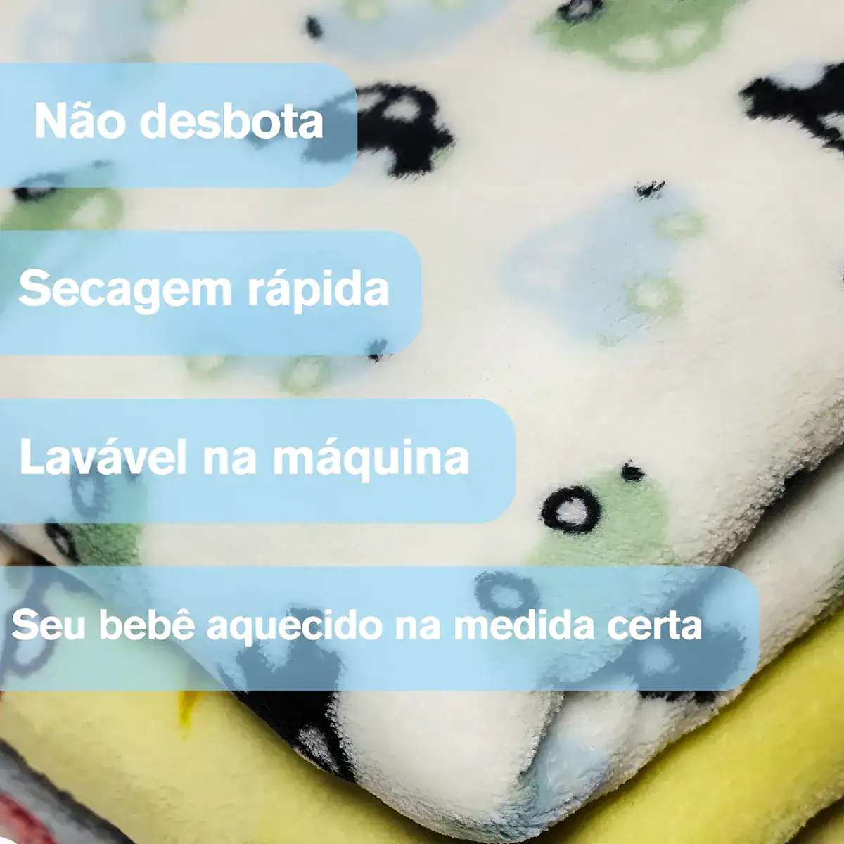 Kit 3 Manta Bebê Antialérgica Soft 1,00 X 0,70 Cm Estampadas - Imagem 2