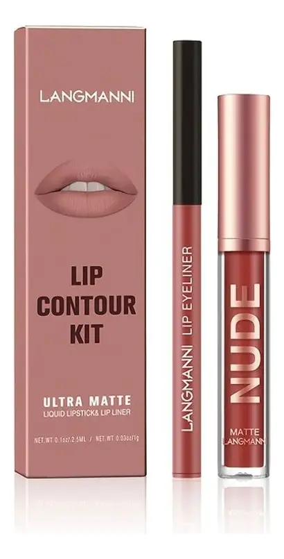 Kit Batom Matte + Lápis Labial Lip À Prova D'água - Imagem 2