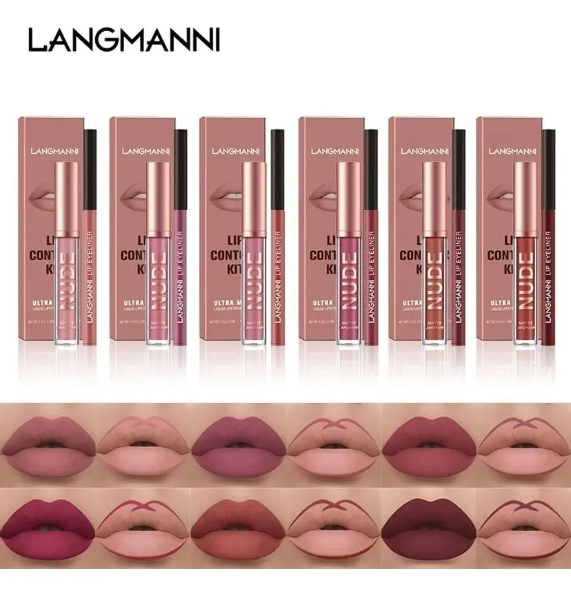 Kit Batom Matte + Lápis Labial Lip À Prova D'água - Imagem 4