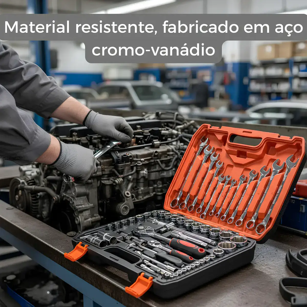 Jogo De Soquetes 61 Peças Maleta Ferramentas Profissional Aço Cromo Vanádio Catraca Completa Automotiva Oficina Mecânica- Smarter Tools - Imagem 7