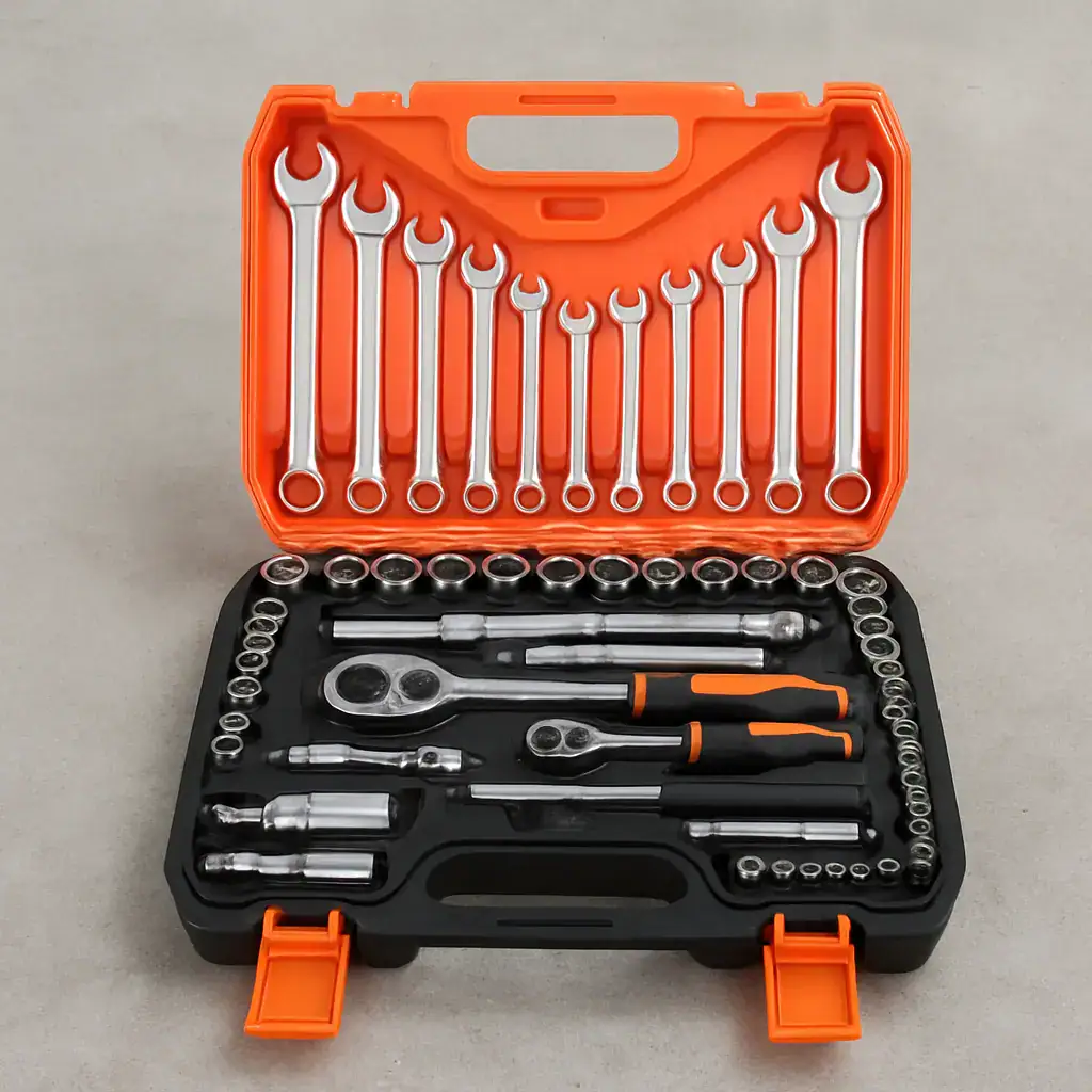 Jogo De Soquetes 61 Peças Maleta Ferramentas Profissional Aço Cromo Vanádio Catraca Completa Automotiva Oficina Mecânica- Smarter Tools - Imagem 4
