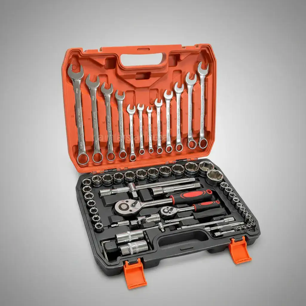 Jogo De Soquetes 61 Peças Maleta Ferramentas Profissional Aço Cromo Vanádio Catraca Completa Automotiva Oficina Mecânica- Smarter Tools - Imagem 2