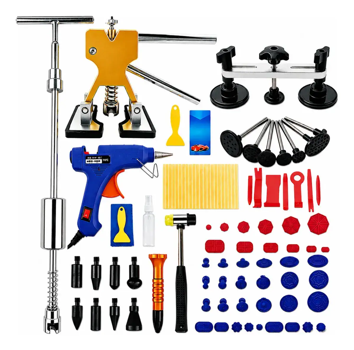 Kit 87 Pçs Completo Repuxadeira Ventosa Tira Amassado
