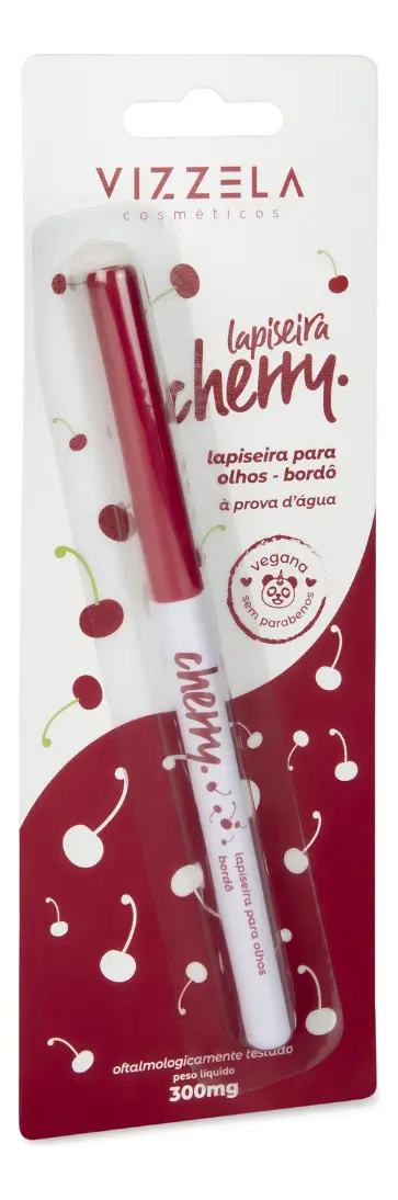 Lápis Delineador Para Olhos Vizzela Bordô Prova Dágua Cherry - Imagem 3