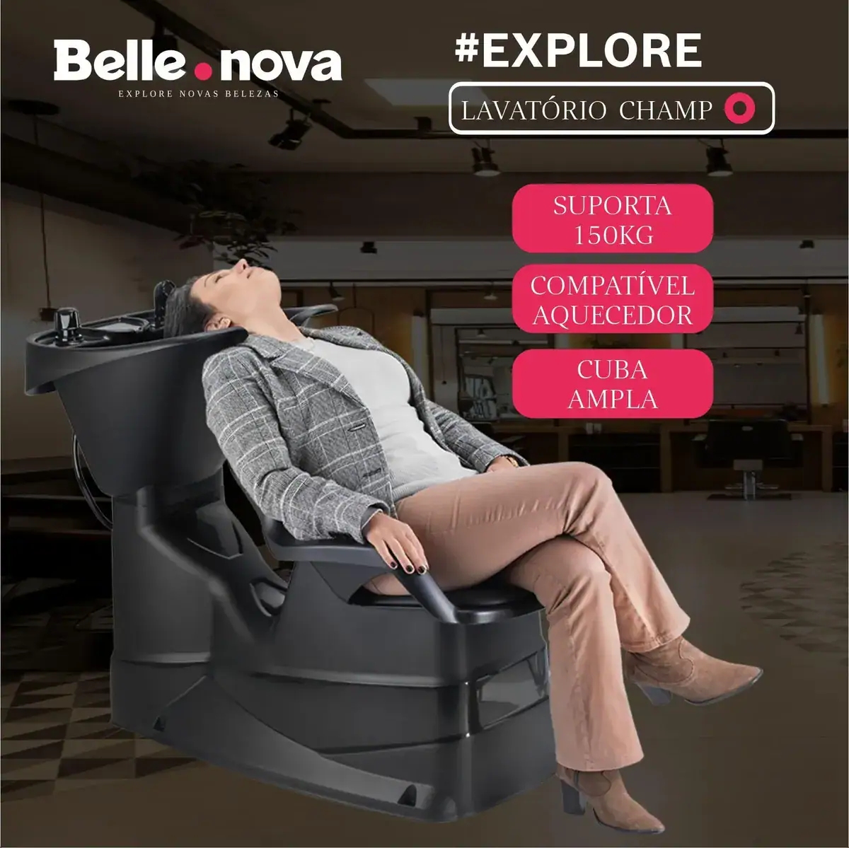 Lavatório Salão De Beleza Profissional Cuba Barbearia Dompel - Imagem 8