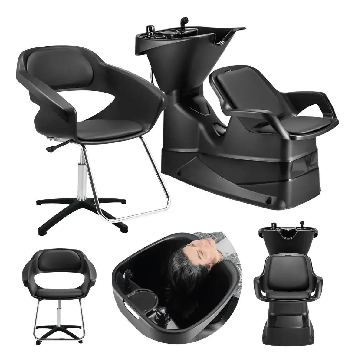 Kit Cadeira Sem Apoio De Cabeça E Lavatorio De Cabelo Champ - Imagem 7