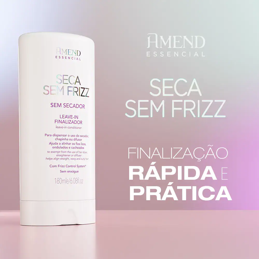 Leave-in Finalizador Seca Sem Frizz Amend Essencial 180ml - Imagem 5