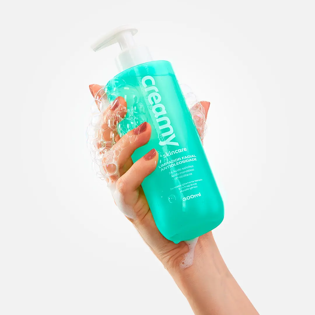 Creamy Skincare Limpador Facial Antioleosidade 300ml | 24 Horas De Oleosidade Controlada, Desobstrui Poros E Reduz Brilho Excessivo | Indicado Para Todos Os Tipos De Pele, Uso Diário - Imagem 4