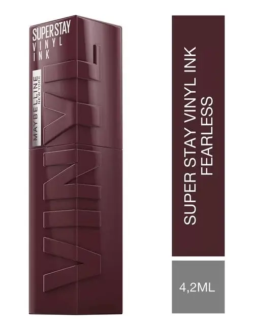Batom Líquido Longa Duração com Efeito Gloss, Brilho Instantâneo e Acabamento Espelhado, com Fórmula Vegana e Conforto para os Lábios, Cor Fearless, Maybelline SuperStay Vinyl Ink, 4,2ml - Imagem 5