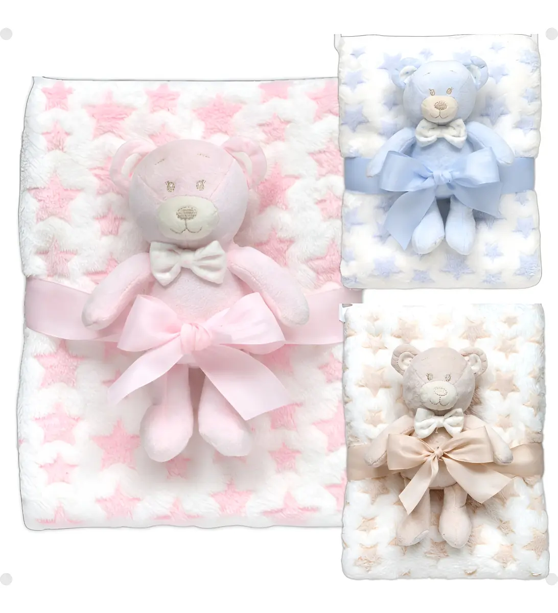 Manta Bebe Com Naninha Ursinho Menino Menina Presente Buba Cor Rosa Soninho - Imagem 8