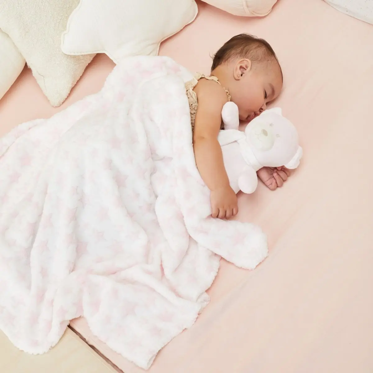 Manta Bebe Com Naninha Ursinho Menino Menina Presente Buba Cor Rosa Soninho - Imagem 7