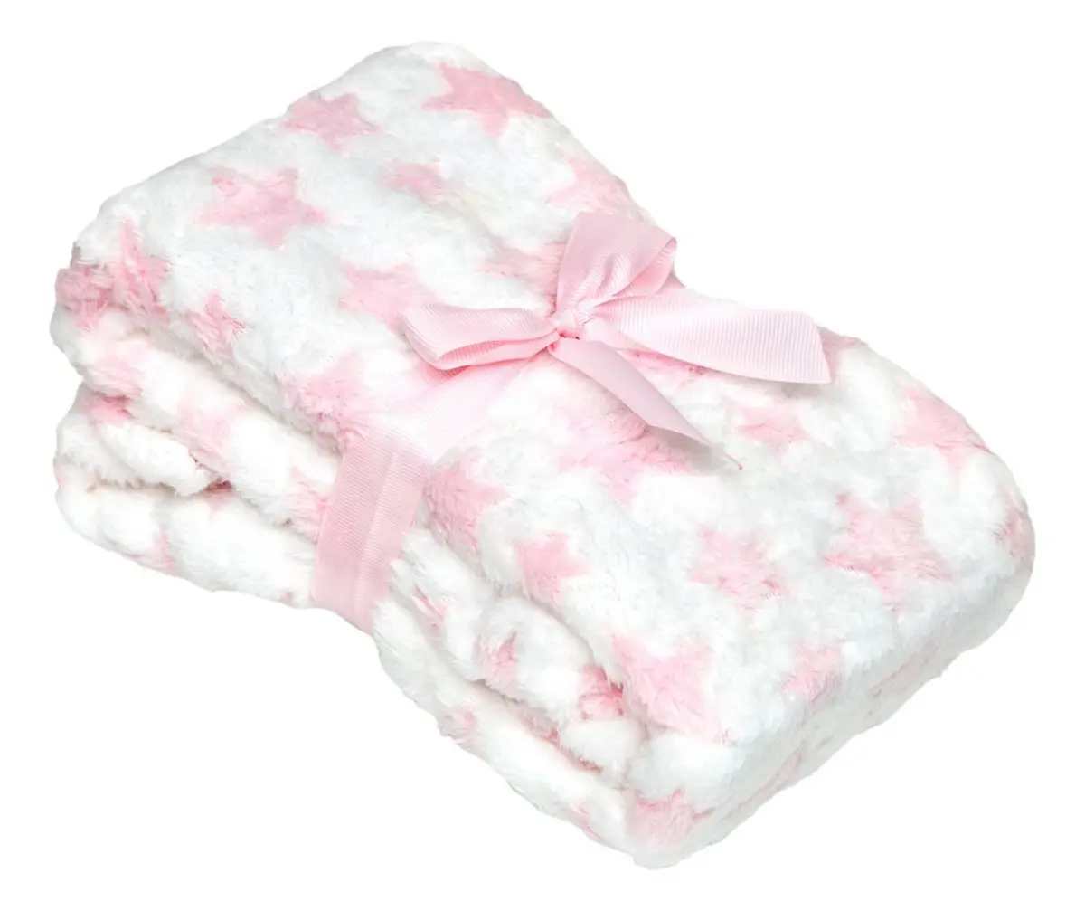 Manta Bebe Com Naninha Ursinho Menino Menina Presente Buba Cor Rosa Soninho