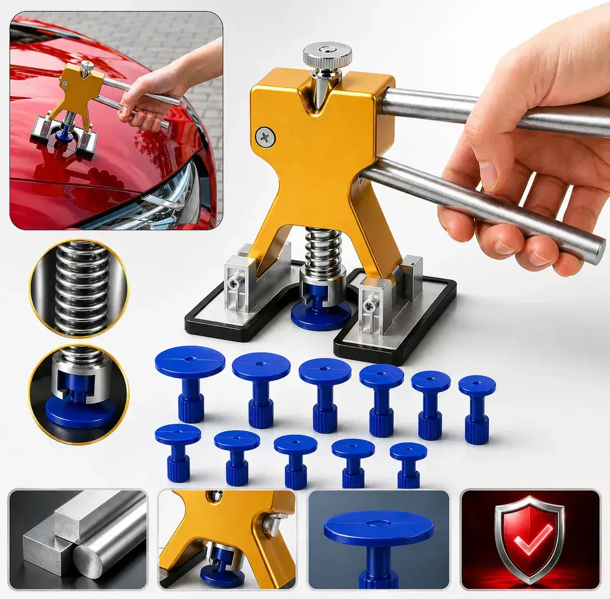 Kit Martelinho Ferramentas Reparo Remoção Amassados Carro 12