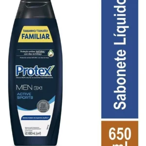 Sabonete Líquido Masculino Men 3x1 Active Sport 650ml Protex