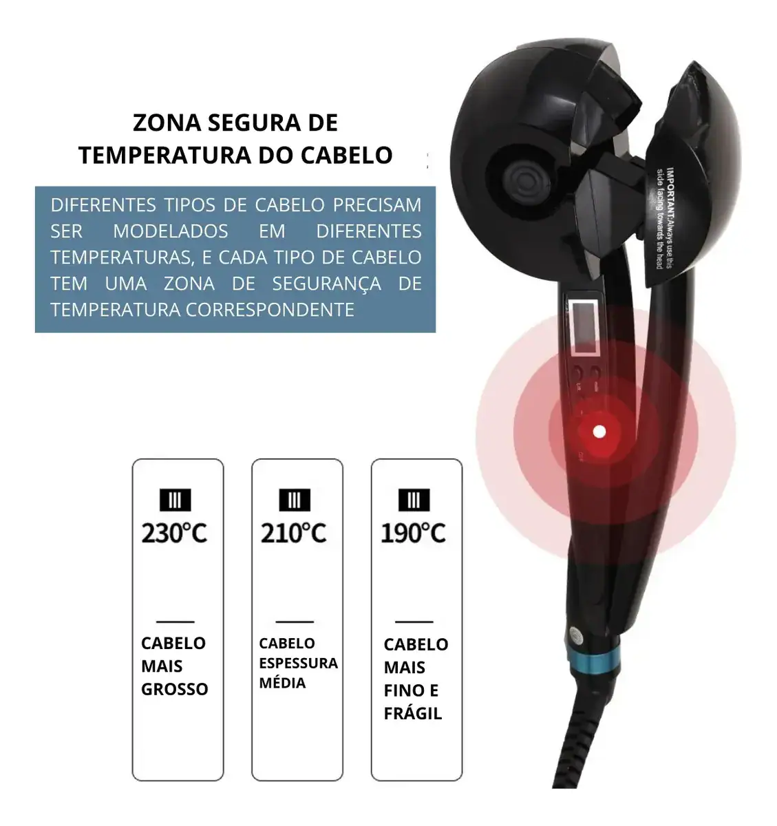 Modelador De Cabelos Cachos Automático Profissional Premium - Imagem 3
