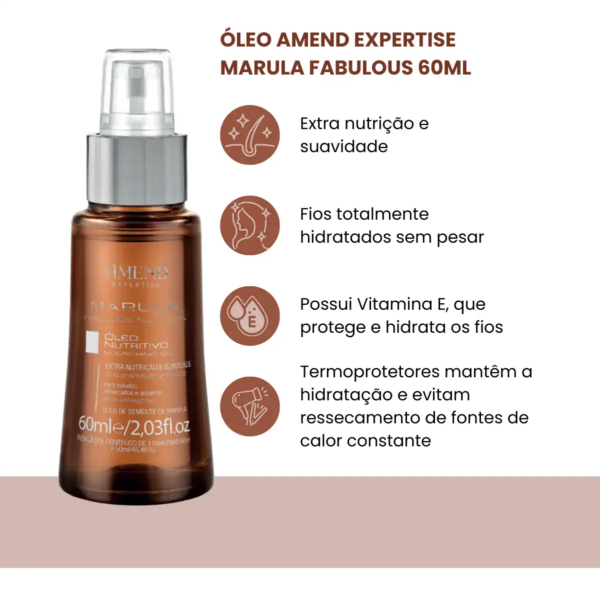 Óleo Amend Nutritivo Marula Fabulous Nutrition 60ml - Imagem 3