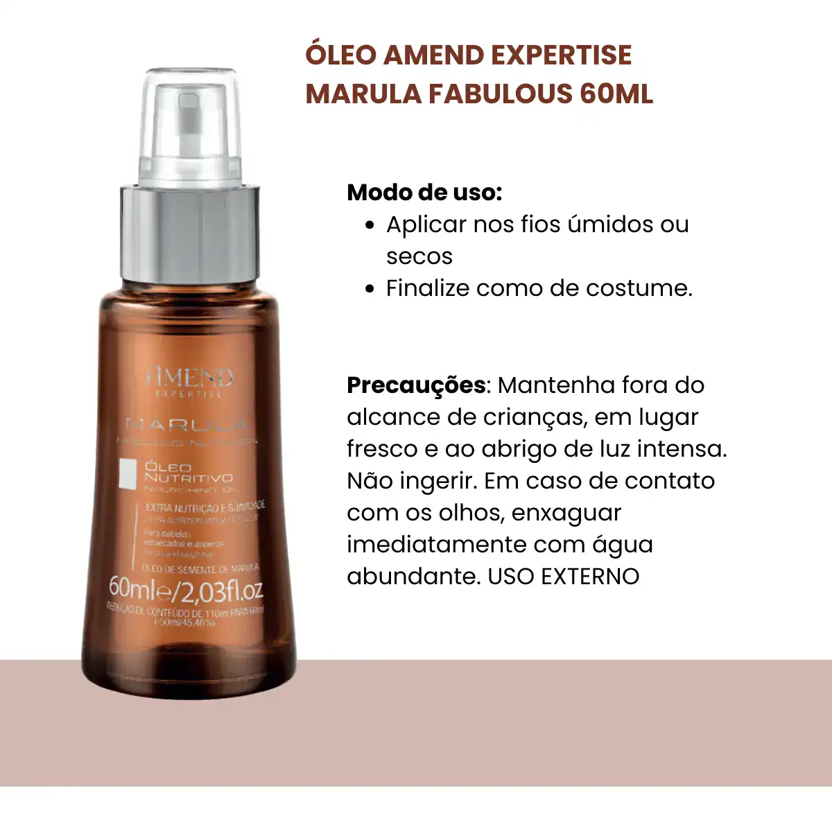 Óleo Amend Nutritivo Marula Fabulous Nutrition 60ml - Imagem 4