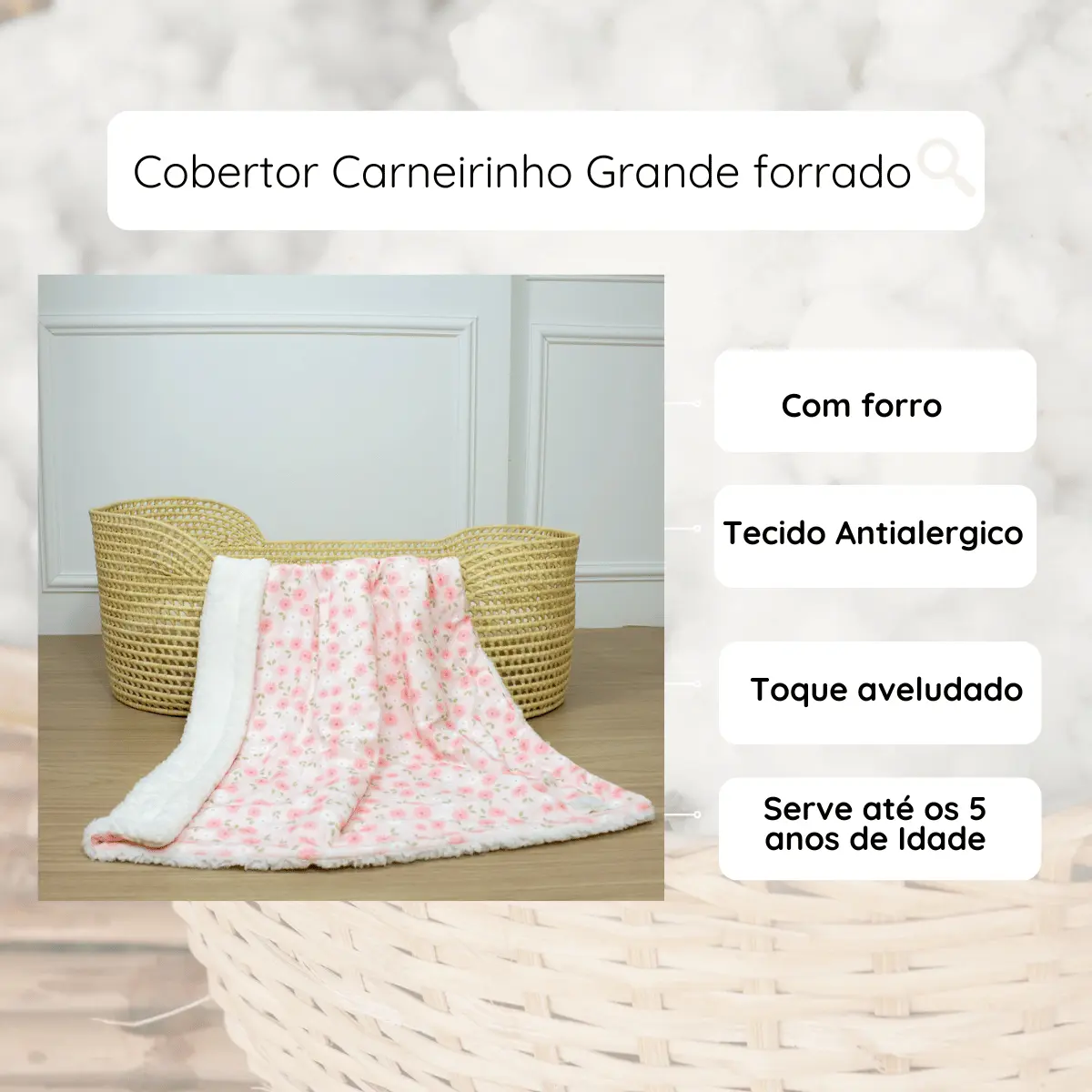 Cobertor Para Bebe Peluciado Manta Infantil Quente De Frio