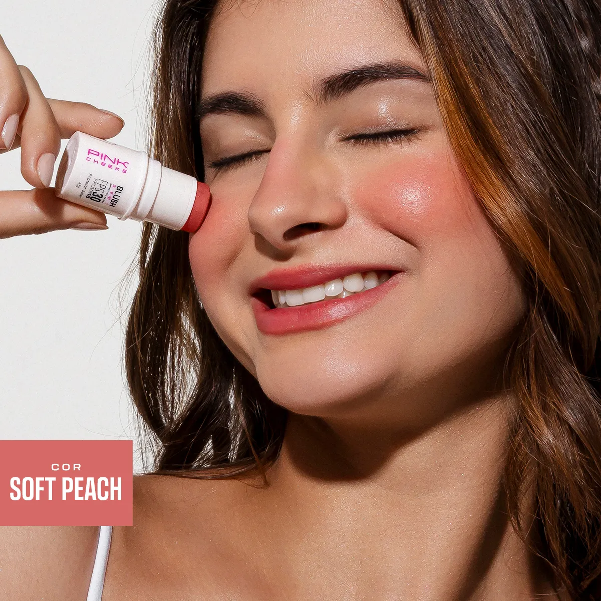 Blush Bastão Fps30 Alta Duração Pink Cheeks - Soft Peach - Imagem 2