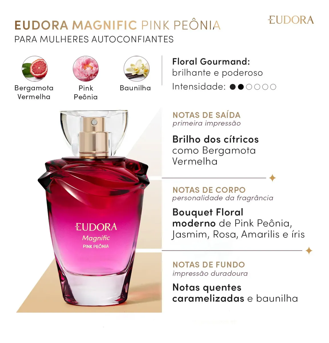 Eudora Magnific Pink Peônia Colônia - 75ml - Imagem 6