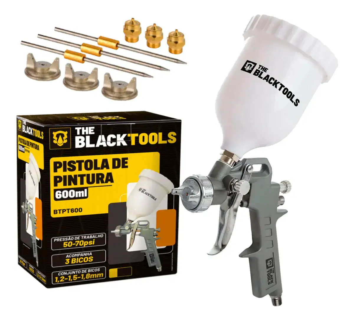 Pistola Pintura Hvlp Profissional Automotiva Gravidade 3 Bic