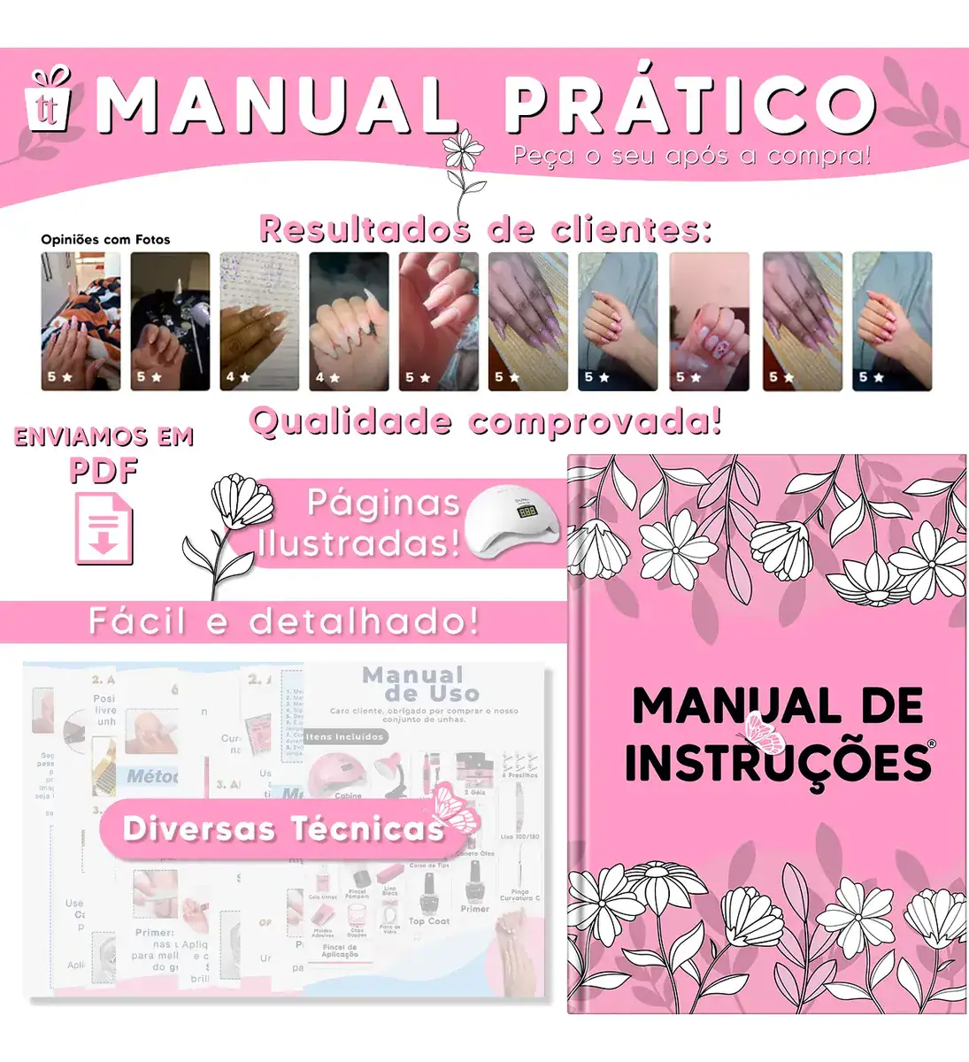 Kit Unhas Polygel Cabine Sun Mini Caneta Óleo Presilha Lixa - Imagem 5