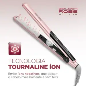 Prancha Alisadora Mondial Golden Rose/Preto Bivolt P-20