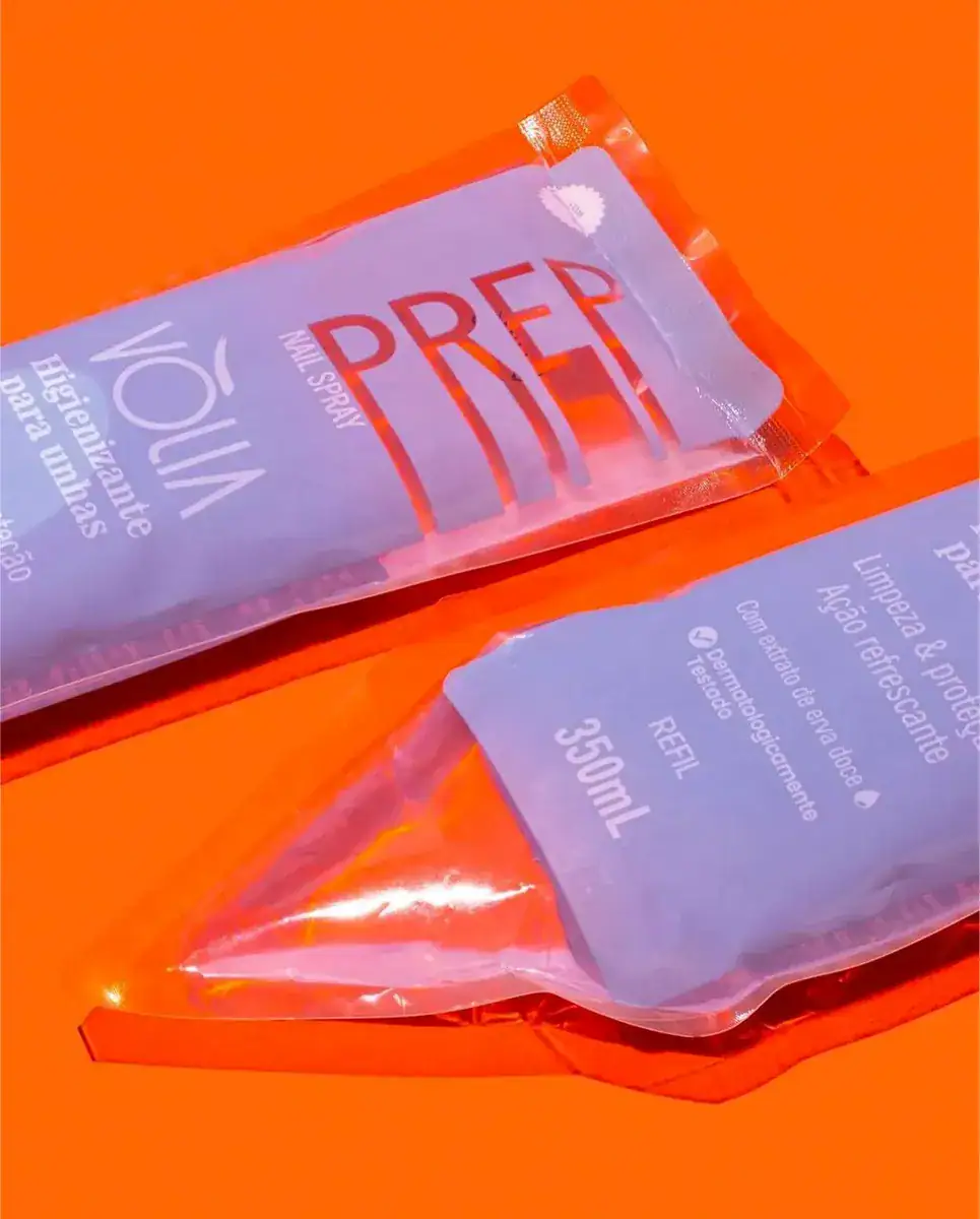 Refil Prep Nail Sachê Higienizante Para Unhas 350 Ml, Vòlia