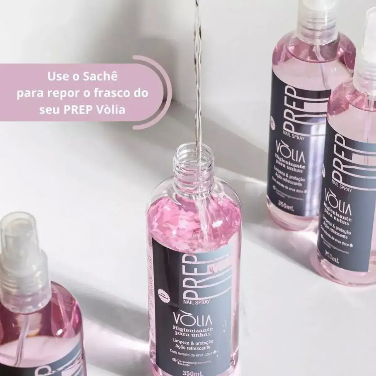 Refil Prep Nail Sachê Higienizante Para Unhas 350 Ml, Vòlia - Imagem 3