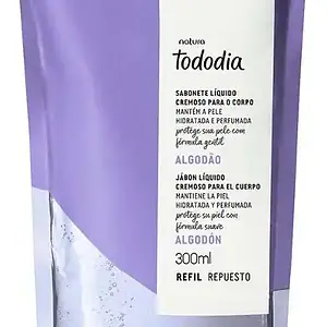 Refil Sabonete Líquido Cremoso Natura Tododia Algodão 300ml
